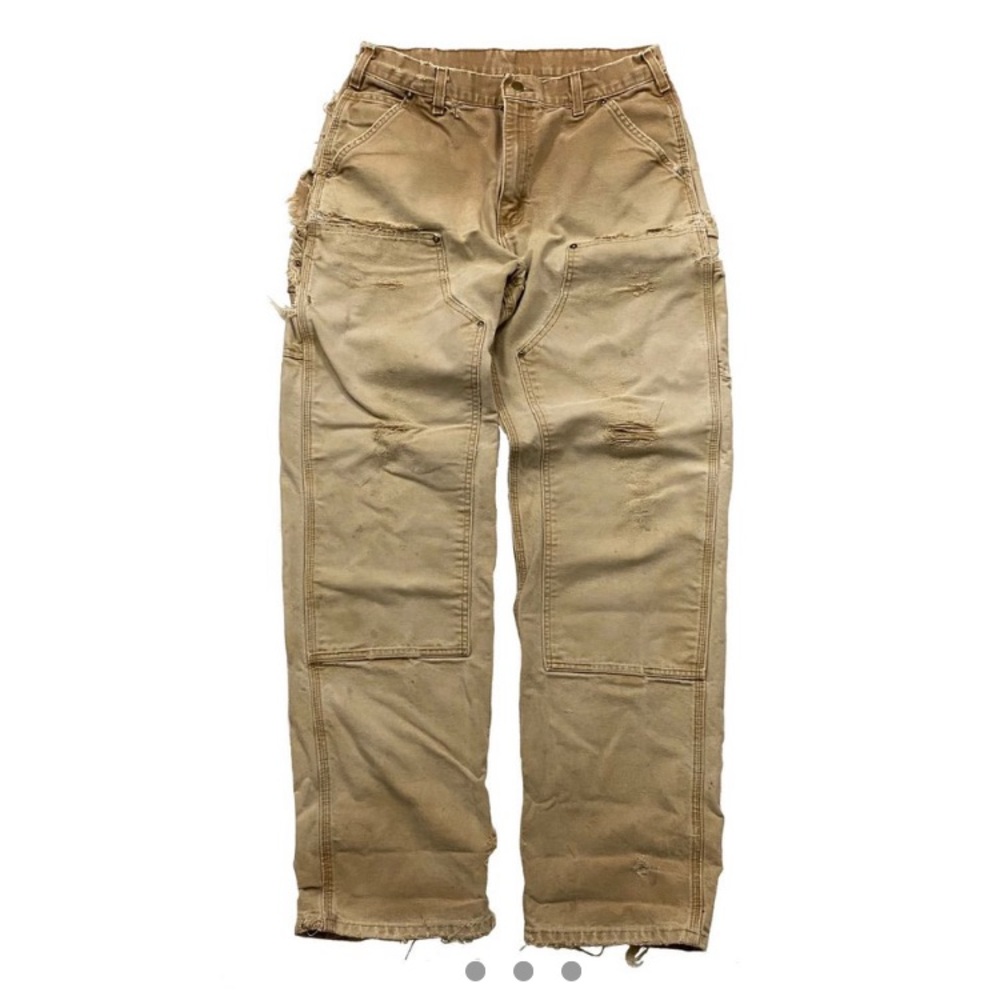 VINTAGE DISTRESSED KHAKI CARHARTT CARPENTER PANTS